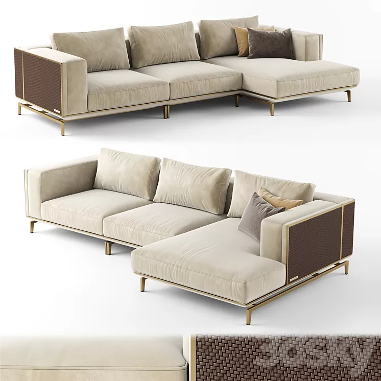 Visionnaire  Backstage sofa with chaise longue 3D Model