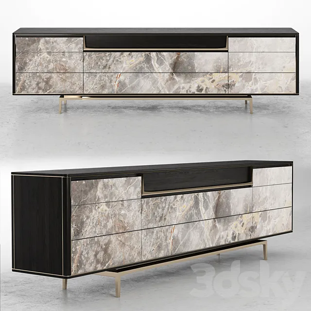 Visionnaire BARNEY Lacquered sideboard 3DModel Visionnaire BARNEY Lacquered sideboard 3DModel