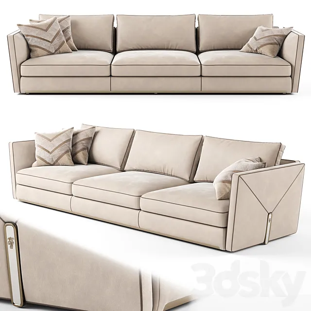 Visionnaire Bastian 3 seater sofa_02 3D Model Visionnaire Bastian 3 seater sofa_02 3D Model