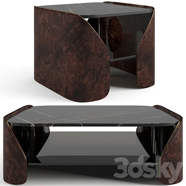 Visionnaire Fitzgerald coffee tables set 3D Model Visionnaire Fitzgerald coffee tables set 3D Model