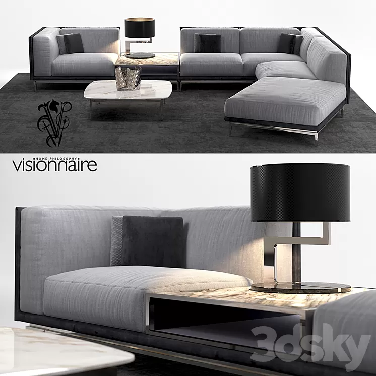 Visionnaire Legend L sofa set 3D Model