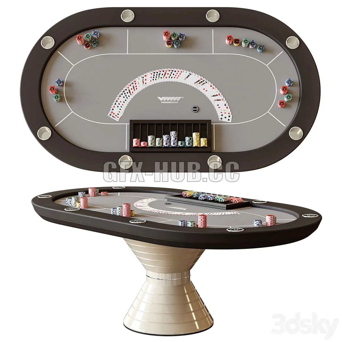 Vismara design poker table 3D Model