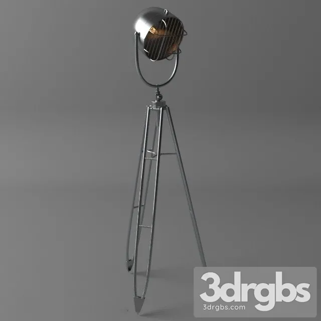 Vista Shiny Chrome Floor Lamp 3D Model Download