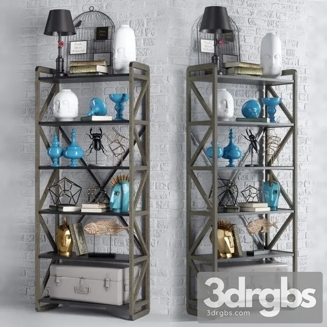 Visteria Shelving With Loft Decor 3D Model Download Visteria Shelving With Loft Decor 3D Model Download
