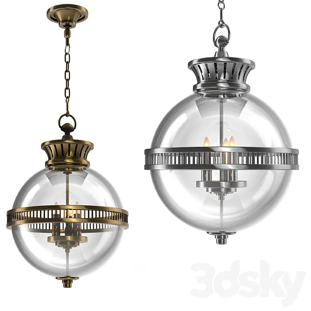 Visual Comfort Alderly 3 Light Globe Pendant 3DModel Visual Comfort Alderly 3 Light Globe Pendant 3DModel