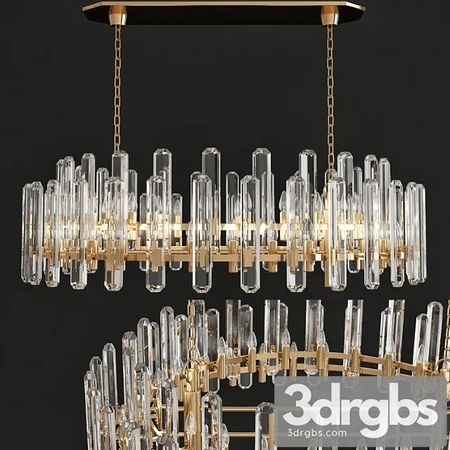 Visual comfort arn 5127hab-cg aerin modern bonnington large linear chandelier 3D Model Download