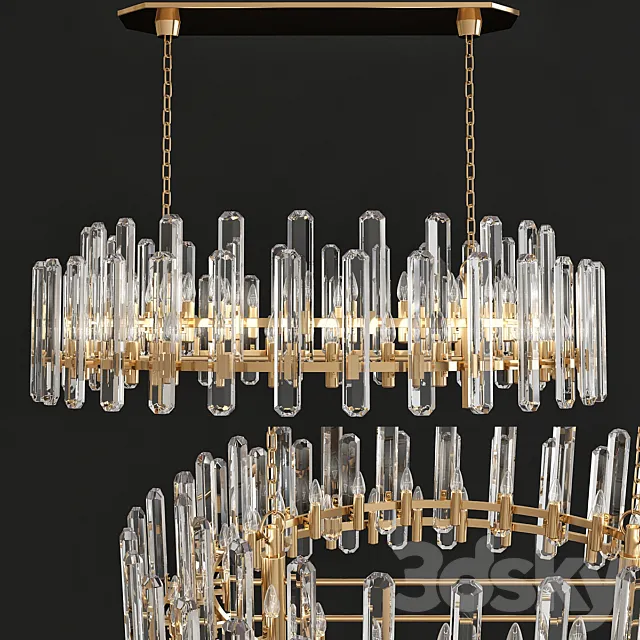 Visual Comfort ARN 5127HAB-CG AERIN Modern Bonnington Large Linear Chandelier 3D Model Visual Comfort ARN 5127HAB-CG AERIN Modern Bonnington Large Linear Chandelier 3D Model
