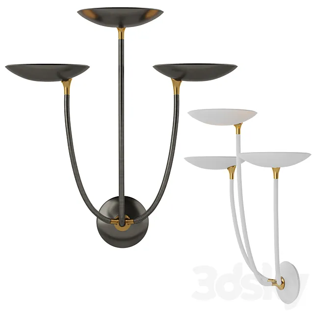Visual Comfort & Co Wall Lamp Keira Collection Keira Large Triple Sconce. 3D Model Visual Comfort & Co Wall Lamp Keira Collection Keira Large Triple Sconce. 3D Model