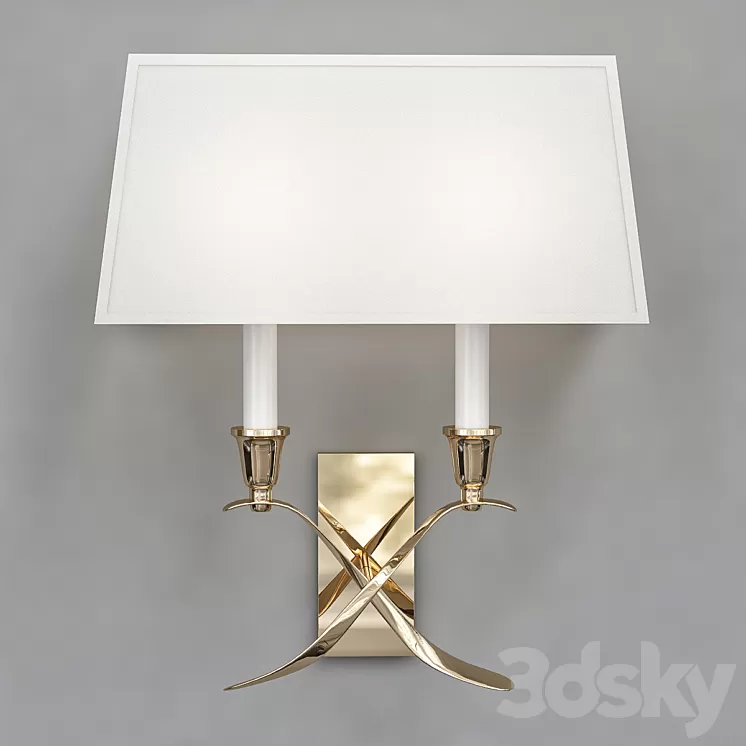 Visual Comfort Cross Bouillotte Small Polished-Nickel Sconce 3D Model