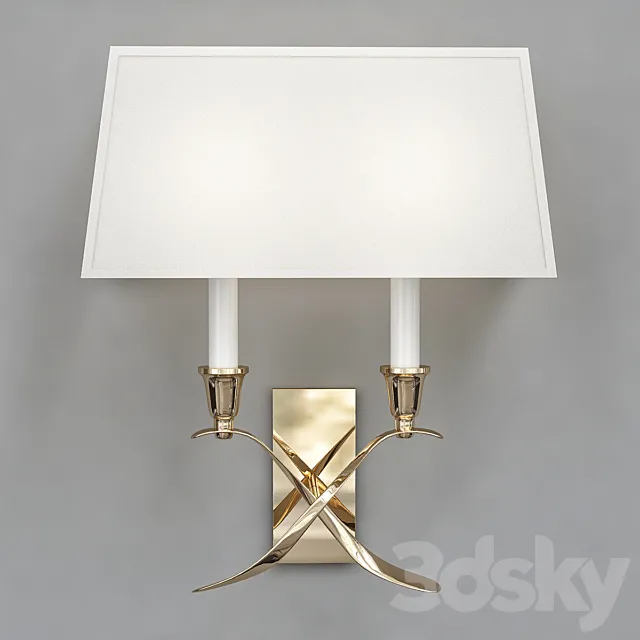 Visual Comfort Cross Bouillotte Small Polished-Nickel Sconce 3DModel
