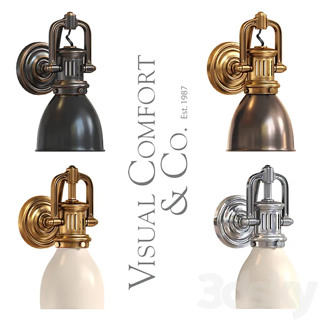 Visual Comfort Lamp SL 2975 Traditional Yoke Suspended Sconce 3D Model