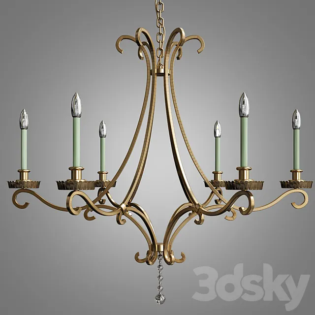 Visual Comfort Oslo 6-Light Chandelier 3D Model