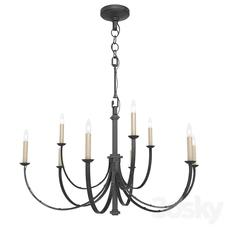 Visual Comfort Reims Aged Iron Chandelier 3D Model Free Download