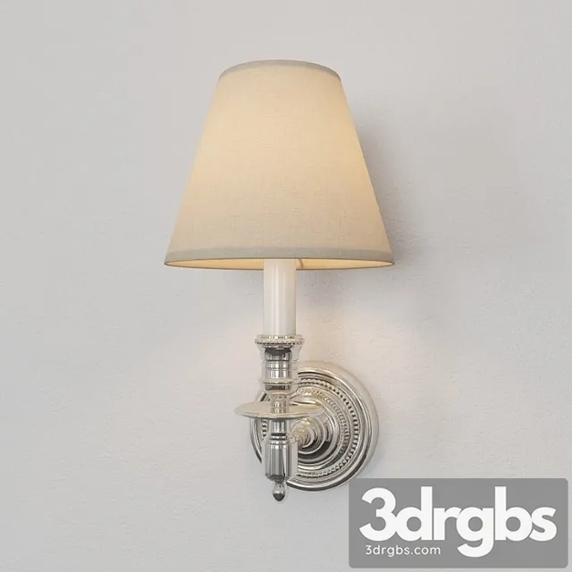 Visual Comfort Studio Single French Sconce In Polished Nickel With Tissue Shade S2110pn T 3D Model Download