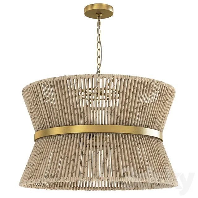 Visual Comfort Studio Thurlo Brass Three Light Pendant 3D Model