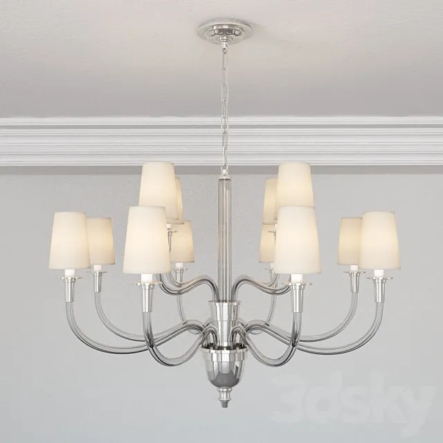 Visual Comfort TOB5033HAB-NP Thomas O’Brien Vivian Large Two-Tier Chandelier in Hand-Rubbed Antique Brass with Natural Paper Shades 3DModel Visual Comfort TOB5033HAB-NP Thomas O’Brien Vivian Large Two-Tier Chandelier in Hand-Rubbed Antique Brass with Natural Paper Shades 3DModel