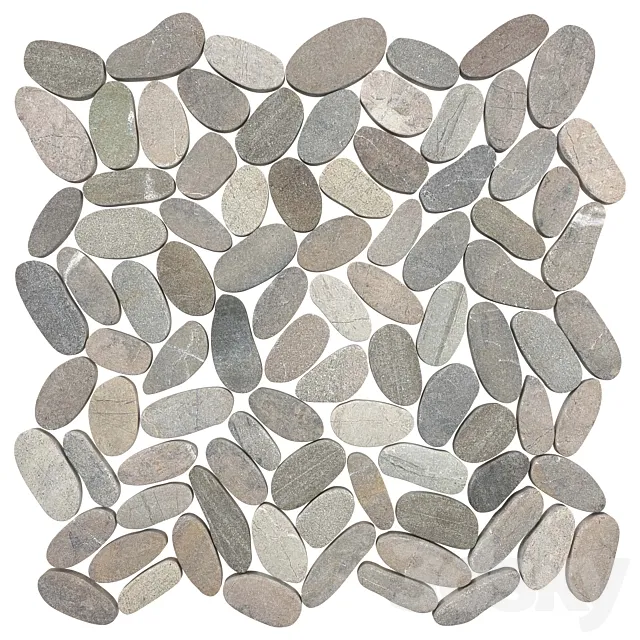 VITALITY MICA – zen rocks flat pebbles mosaic 3D Model