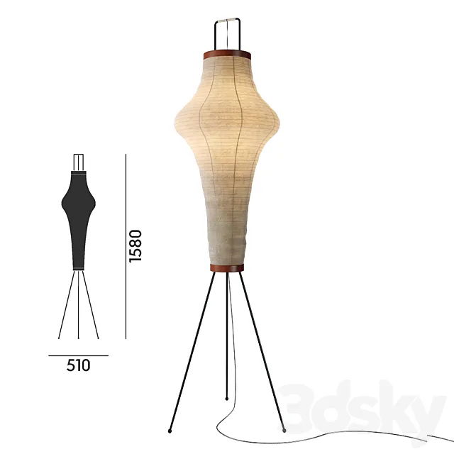 VITRA AKARI 14 A 3D Model VITRA AKARI 14 A 3D Model