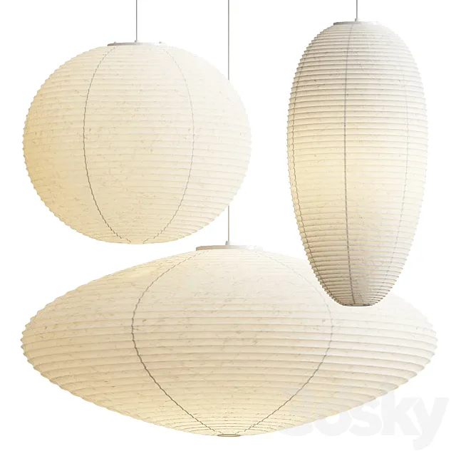 Vitra Akari Pendant Lights 3D Model Vitra Akari Pendant Lights 3D Model