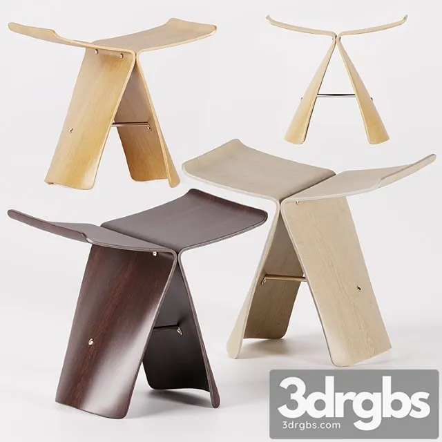 Vitra butterfly stool. 2 3D Model Download Vitra butterfly stool. 2 3D Model Download
