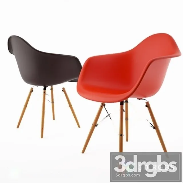 Vitra Eames Red Black Chair 3D Model Download Vitra Eames Red Black Chair 3D Model Download