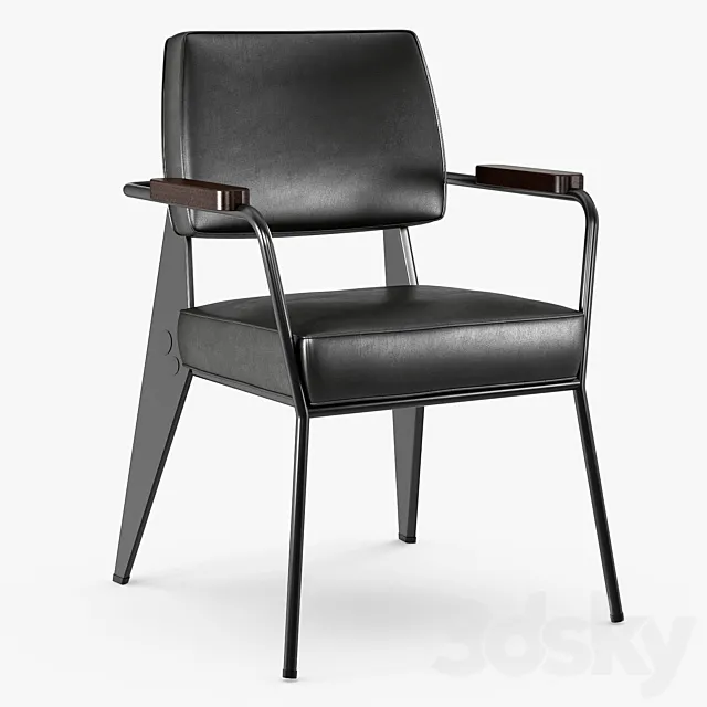 Vitra – Fauteuil direction by Jean Prouve 3D Model Vitra – Fauteuil direction by Jean Prouve 3D Model