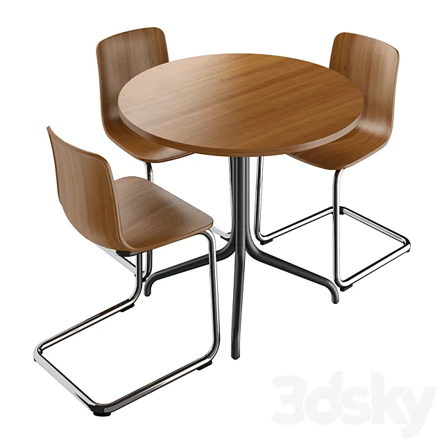 Vitra HAL Cantilever & Vitra Belleville Table (Bistro) 3D Model