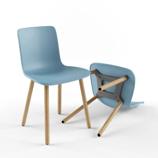 Vitra Hal Wood Chair 3D Model