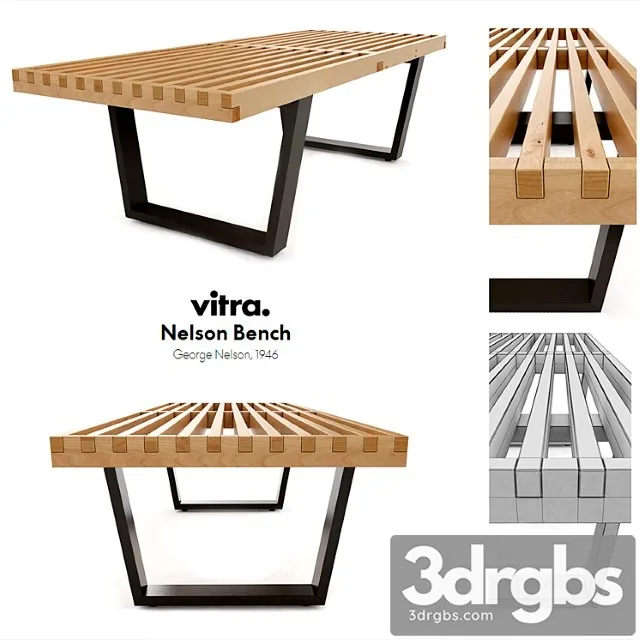 Vitra nelson bench 2 3D Model Download