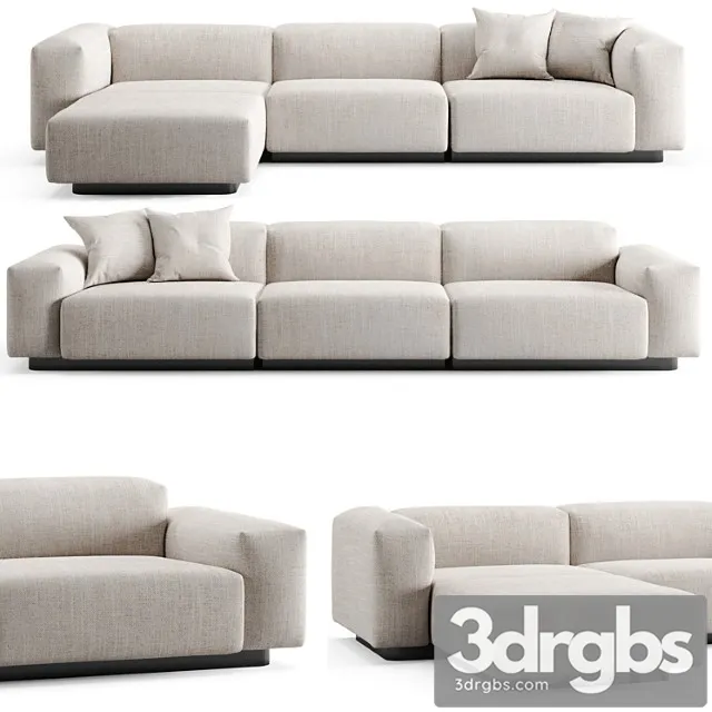 Vitra soft modular 3 seat longue sofa 2 3D Model Download Vitra soft modular 3 seat longue sofa 2 3D Model Download