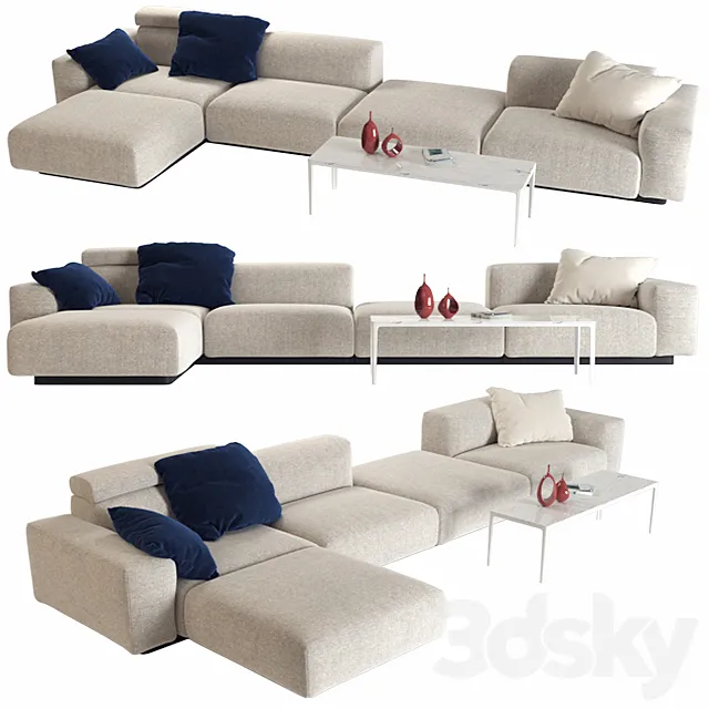 Vitra Soft Modular Sofa (vray GGX) 3DModel