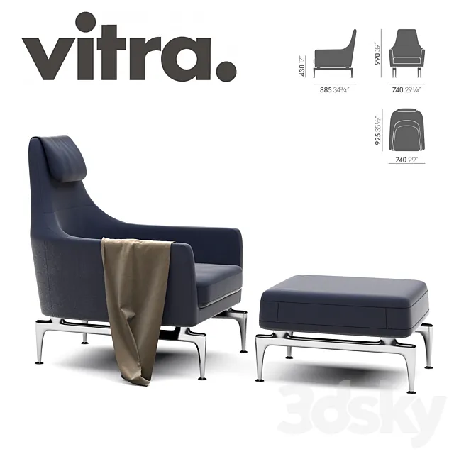 Vitra Suita Fauteuil & Ottoman 3DModel