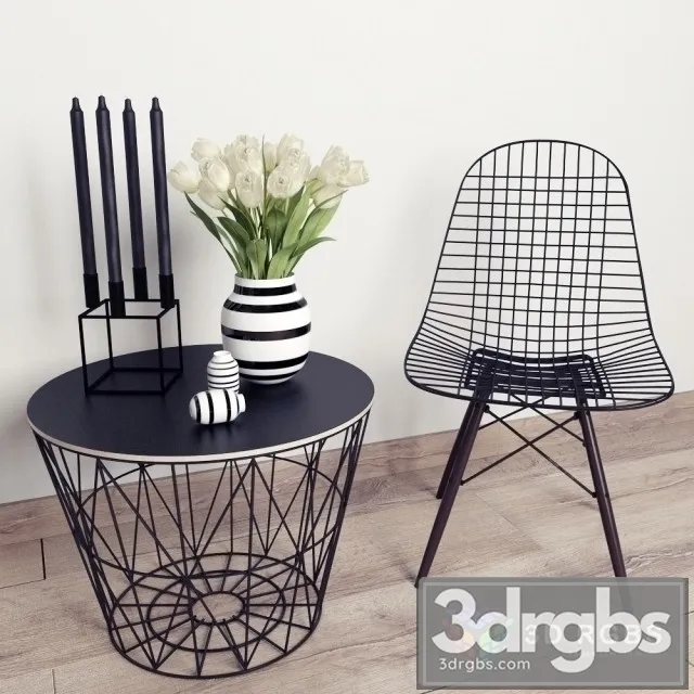 Vitra Table and Chair 3D Model Download