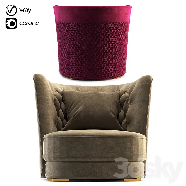 Vittoria Frigerio Greppi Chester Armchair 3DModel