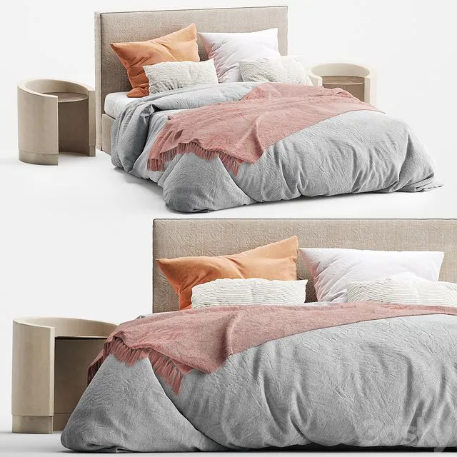 Vittoria Slip Cover Bedheads 3D Model Vittoria Slip Cover Bedheads 3D Model