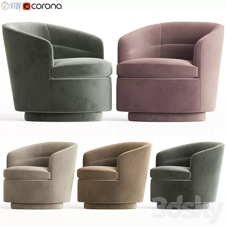 Viv Swivel Chair Westelm 3D Model