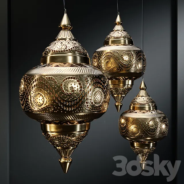 VivaTerra Moroccan Hanging Lamp 3D Model