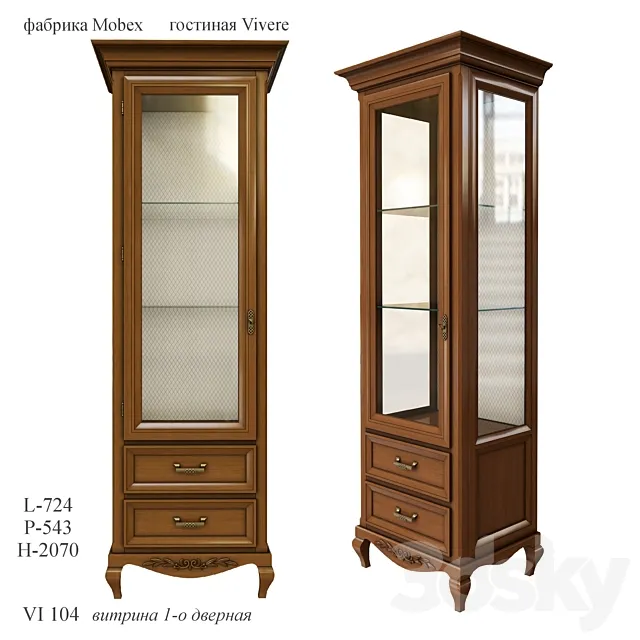 Vivere showcase one-door 3D Model