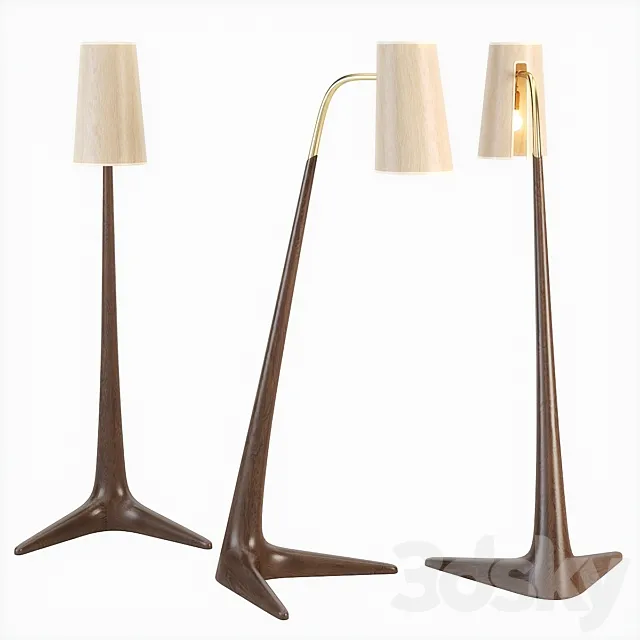 Vladimir Kagan 2080 Cygnet Floor Lamp 3D Model