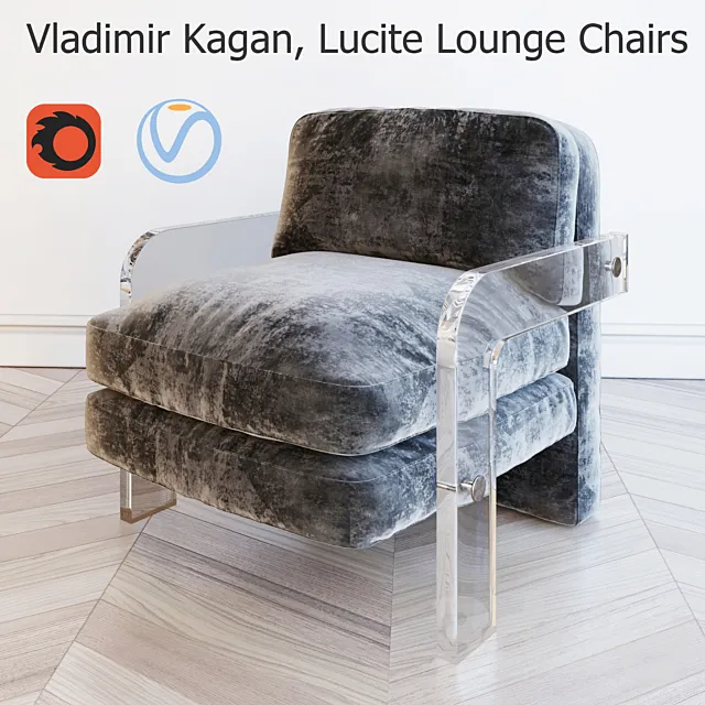 Vladimir Kagan. Lucite Lounge Chairs 3DModel