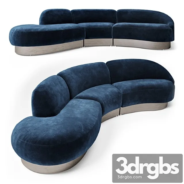 Vladimir Kagan Sectional in Deep Blue Mohair 3D Model Download Vladimir Kagan Sectional in Deep Blue Mohair 3D Model Download