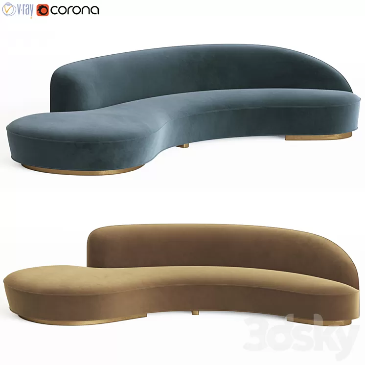 Vladimir Kagan Serpentine Sofa 3D Model