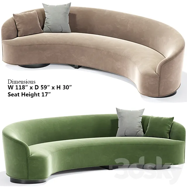 Vladimir Kagan Sloane Sofa 02 3DModel