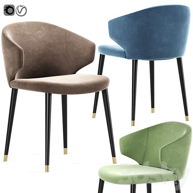 Volante Dining Chair With Arm Beige Eichholtz 3D Model Volante Dining Chair With Arm Beige Eichholtz 3D Model