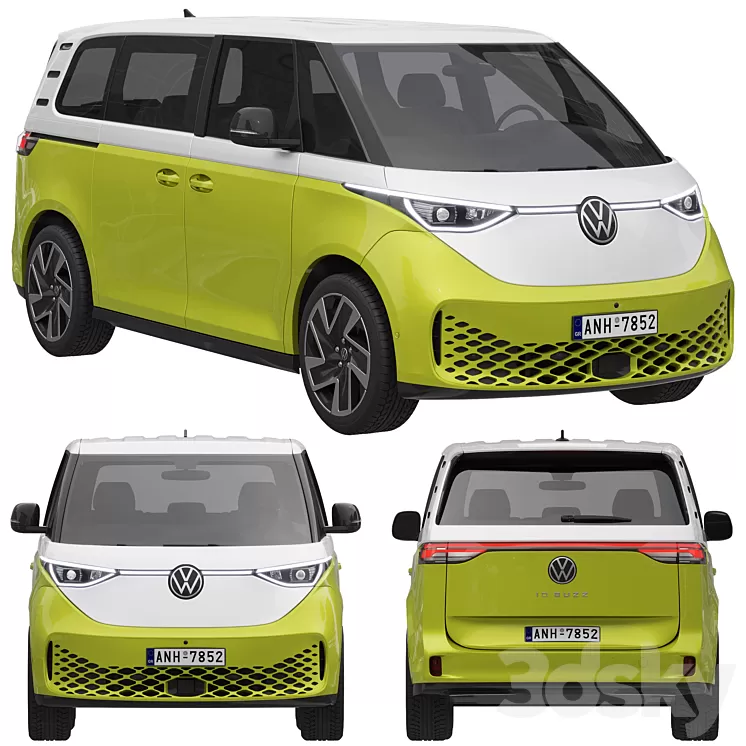 Volkswagen ID. Buzz 2023 3D Model Free Download