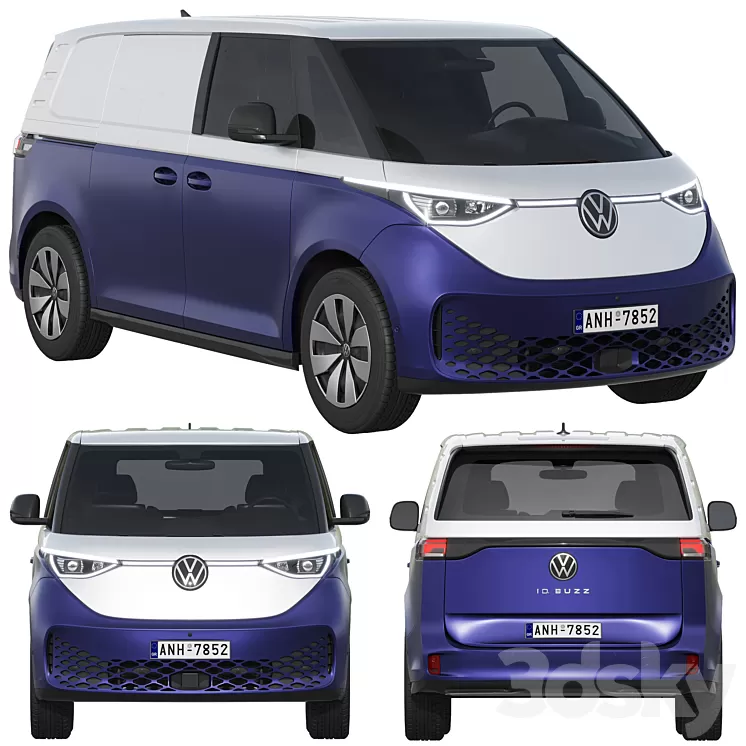Volkswagen ID. Buzz Cargo 2023 3D Model Free Download