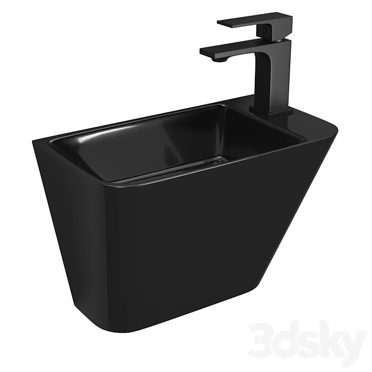 Volle Teo Sink black 3D Model Volle Teo Sink black 3D Model