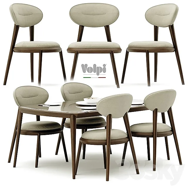 VOLPI_chair_RAMON_table_TOLOMEO 3D Model