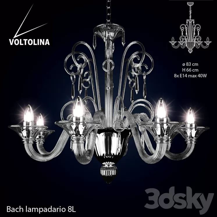 Voltolina Lampadario Bach 8L 3D Model