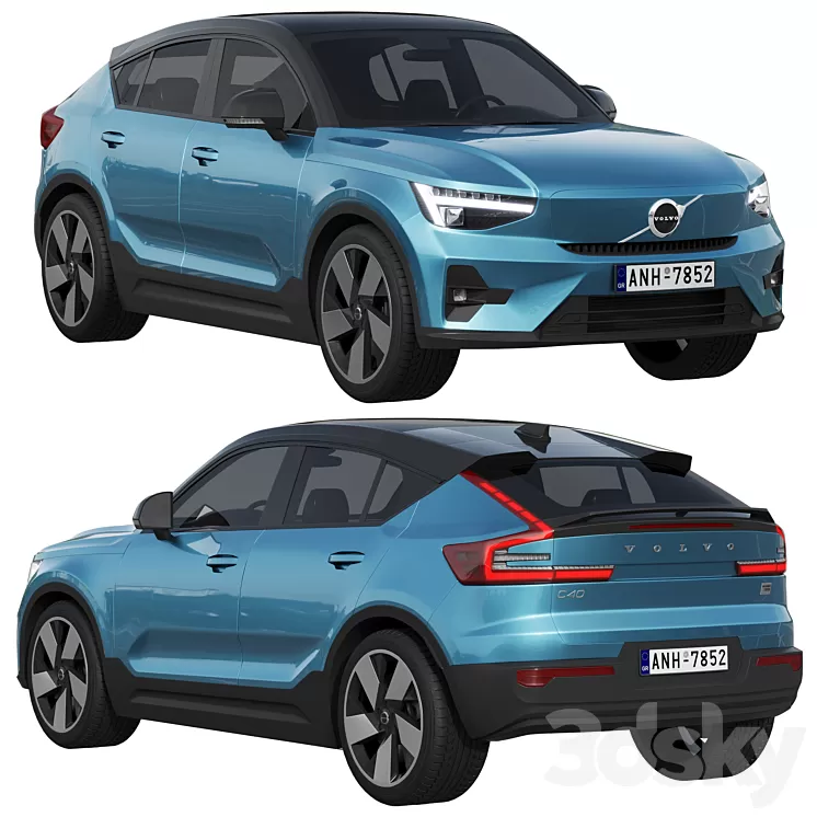 Volvo C40 Recharge 3D Model Free Download